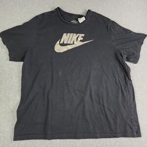 Nike Tee Shirt Mens Size 3XL Black Graphic Swoosh Logo Knit Cotton Athletic Wear